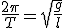 \frac{2\pi}{T} = \sqrt{\frac{g}{l}}